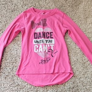 JoJo Siwa Pink Long Sleeve Graphic Tee with Heart & Bow